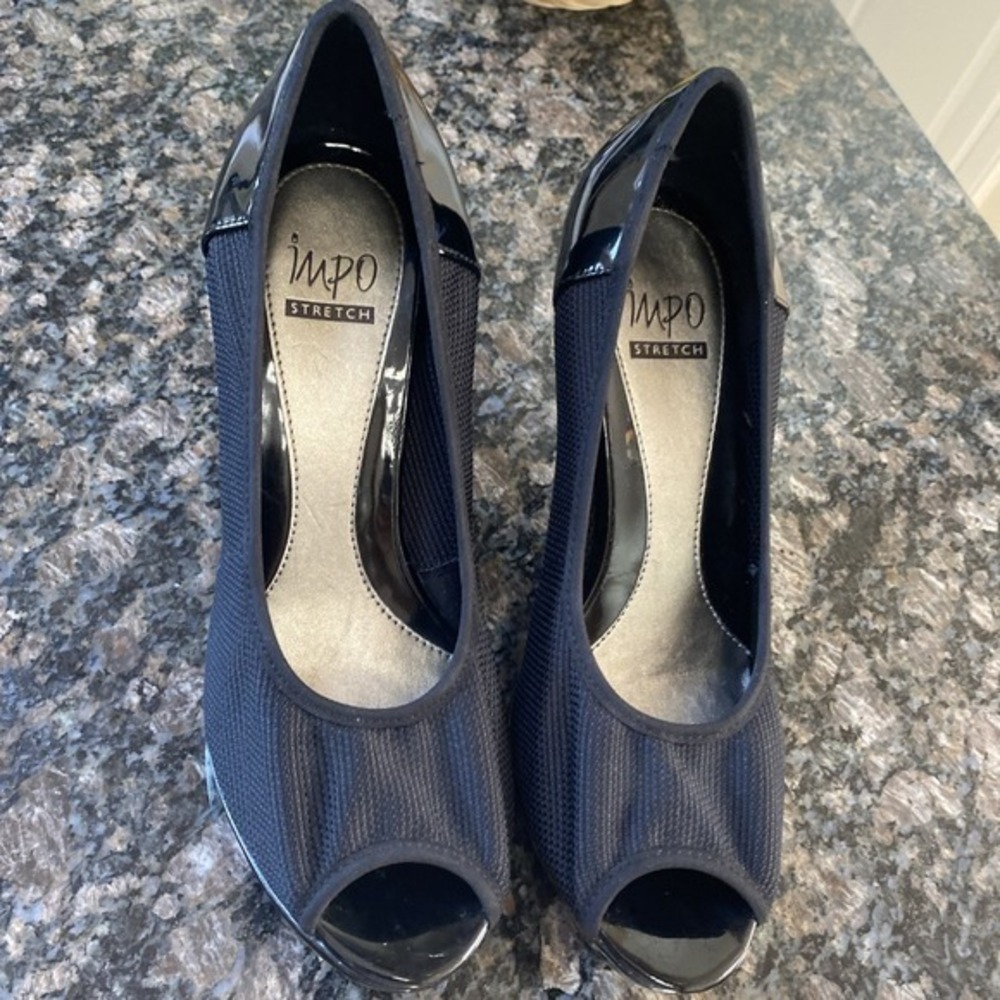 Impo Stretch Women's Shoes Size 7.5 Black Slip On 2 1/2 In heel    ‎   38